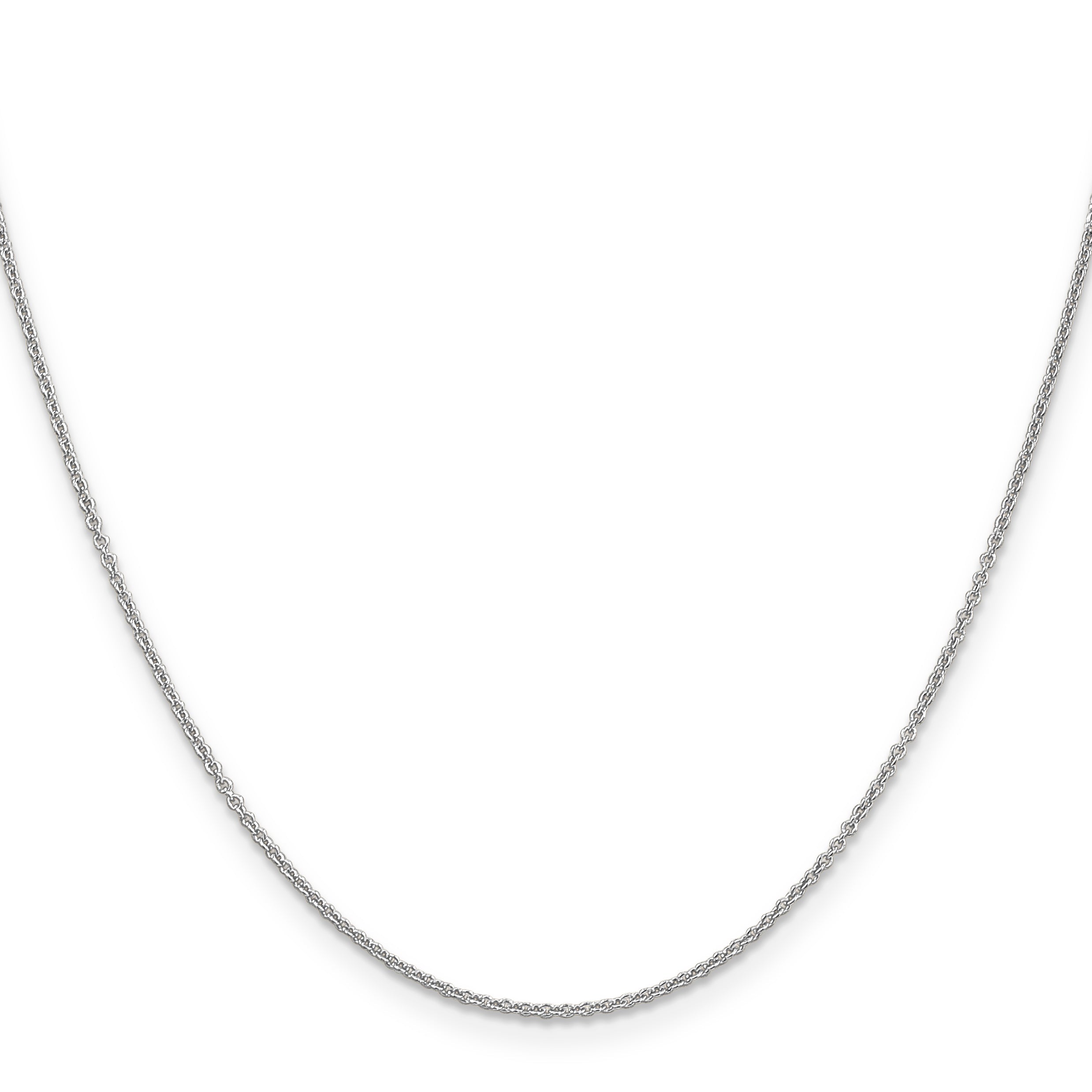 14K White Gold 14 Inch 1.2mm Cable With Lobster Clasp Chain Necklace