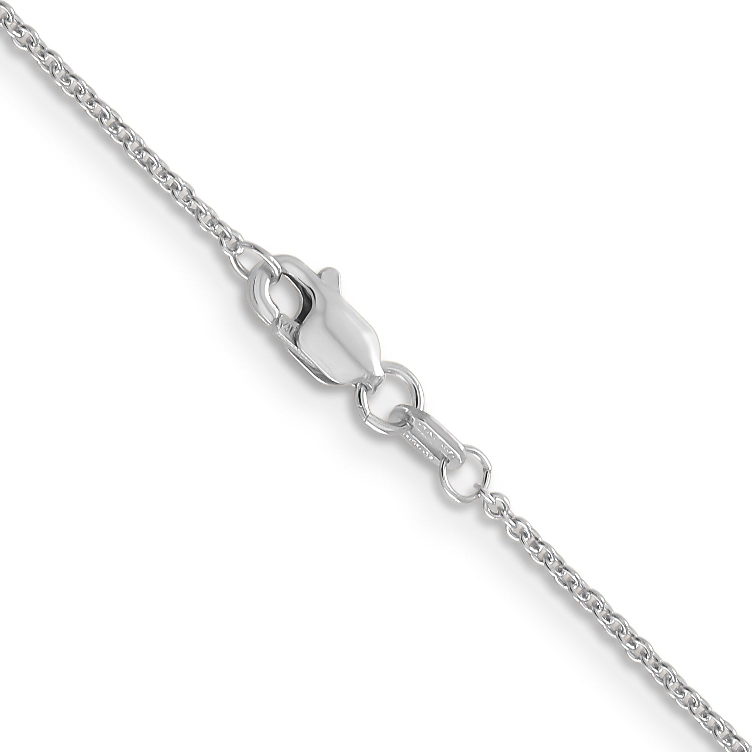 14K White Gold 14 Inch 1.2mm Cable With Lobster Clasp Chain Necklace
