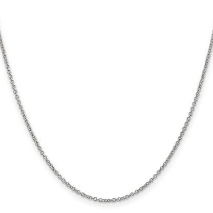 14K White Gold 1.4mm Round Open Wide Link Cable With Lobster Clasp Chain Necklace