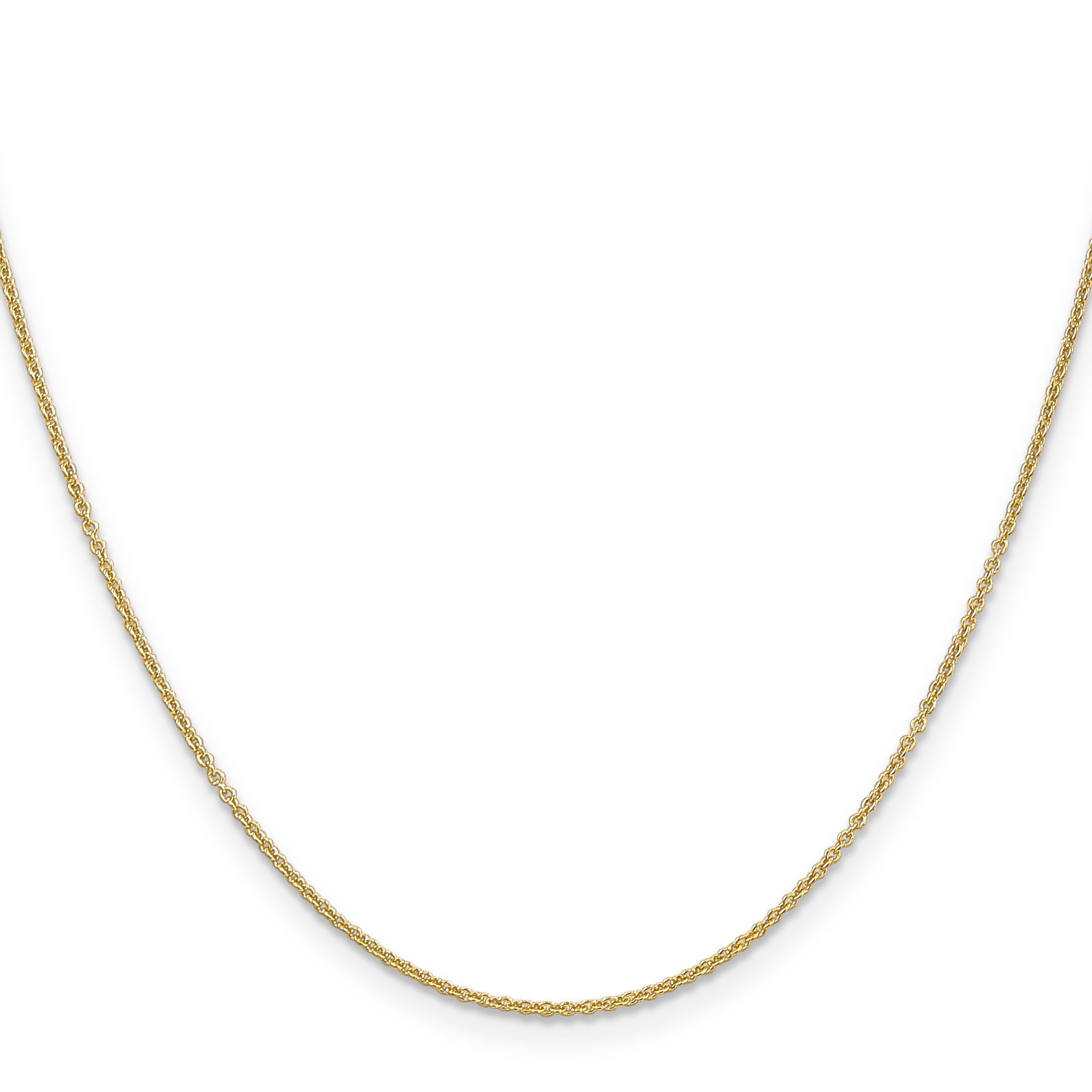 14K Yellow Gold 1.2mm Cable With Lobster Clasp Chain Necklace