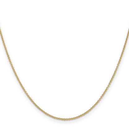 14K Yellow Gold 1.2mm Cable With Lobster Clasp Chain Necklace