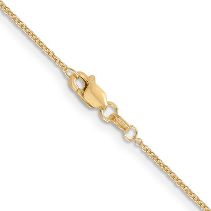 14K Yellow Gold 1.2mm Cable With Lobster Clasp Chain Necklace