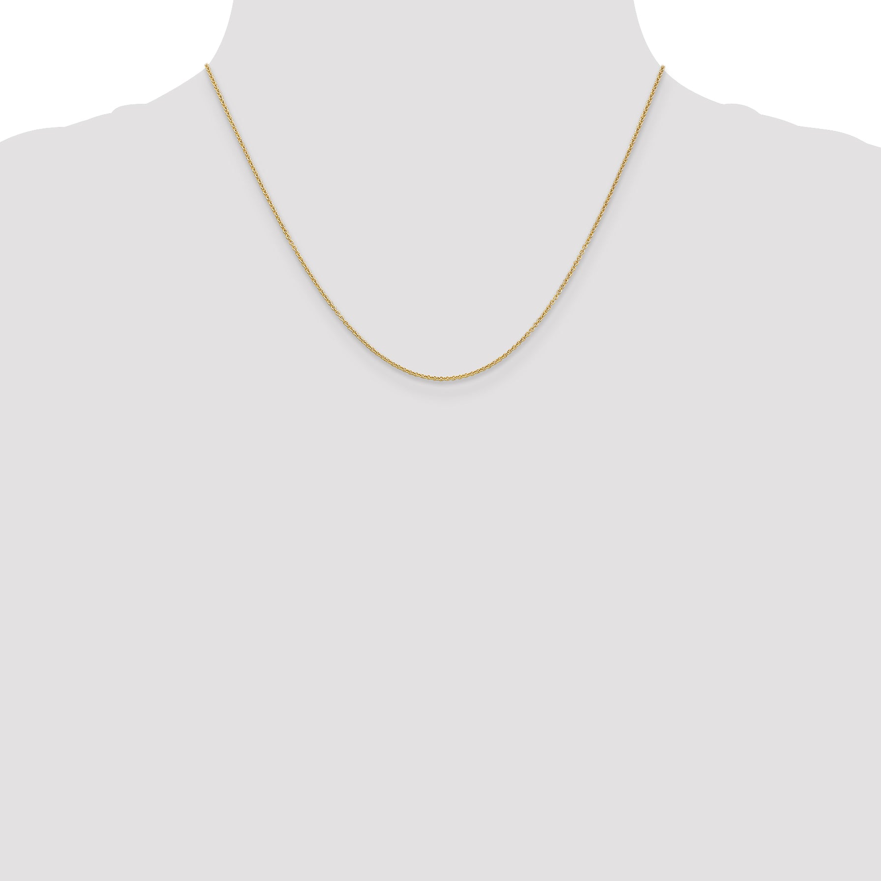 14K Yellow Gold 1.2mm Cable With Lobster Clasp Chain Necklace