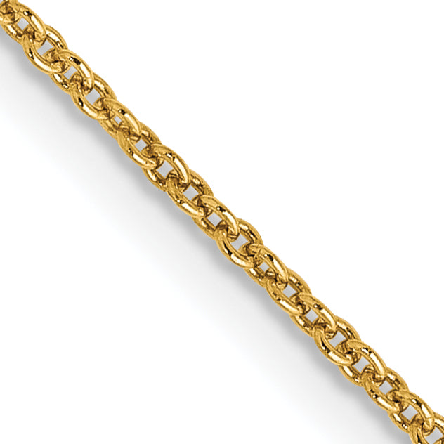 14K Yellow Gold 1.2mm Cable With Lobster Clasp Chain Necklace