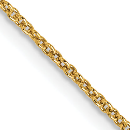 14K Yellow Gold 1.2mm Cable With Lobster Clasp Chain Necklace