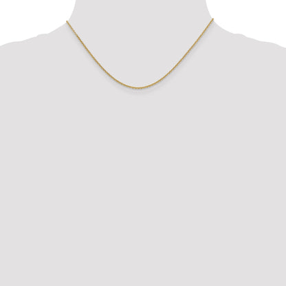 14K Yellow Gold 1.6mm Round Open Link Cable With Lobster Clasp Chain Necklace