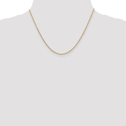 14K Yellow Gold 1.6mm Round Open Link Cable With Lobster Clasp Chain Necklace