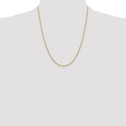 14K Yellow Gold 1.6mm Round Open Link Cable With Lobster Clasp Chain Necklace