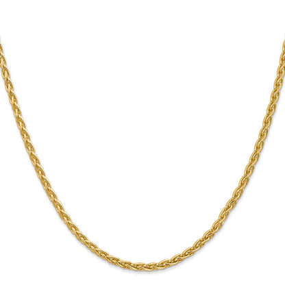 14K Yellow Gold 30 Inch 3mm Parisian Wheat With Lobster Clasp Chain Necklace