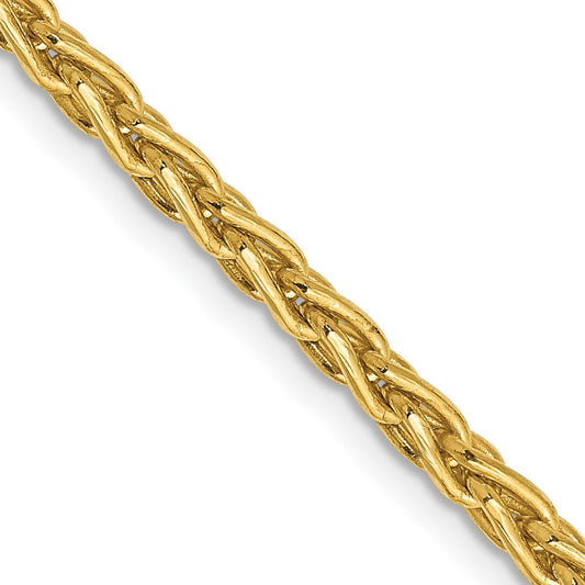 14K Yellow Gold 22 Inch 3mm Parisian Wheat With Lobster Clasp Chain Necklace