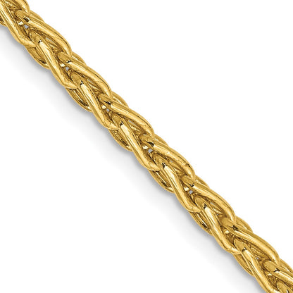 14K Yellow Gold 30 Inch 3mm Parisian Wheat With Lobster Clasp Chain Necklace