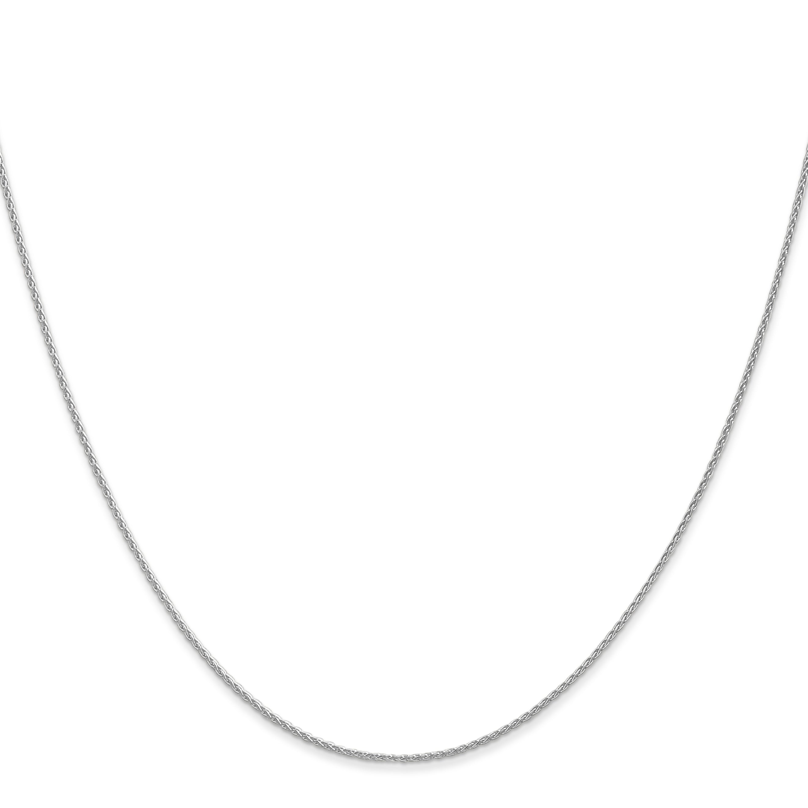 14K White Gold 30 Inch 1mm Parisian Wheat With Lobster Clasp Chain Necklace