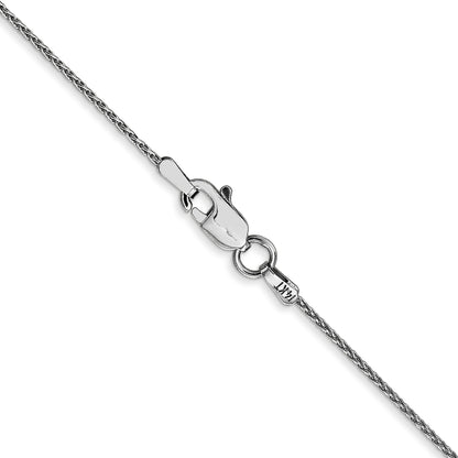 14K White Gold 14 Inch 1mm Parisian Wheat With Lobster Clasp Chain Necklace