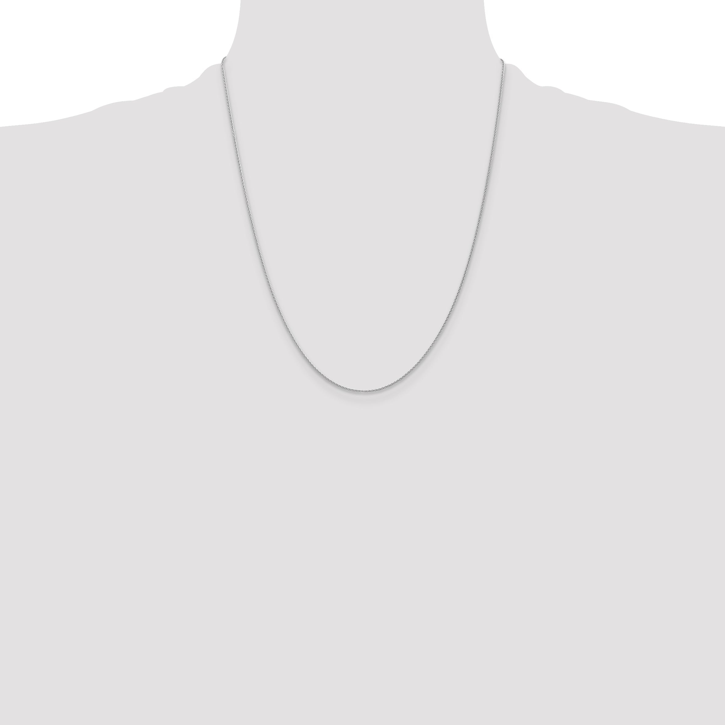 14K White Gold 22 Inch 1mm Parisian Wheat With Lobster Clasp Chain Necklace