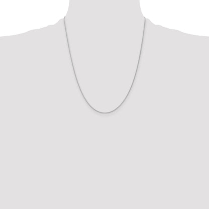 14K White Gold 22 Inch 1mm Parisian Wheat With Lobster Clasp Chain Necklace