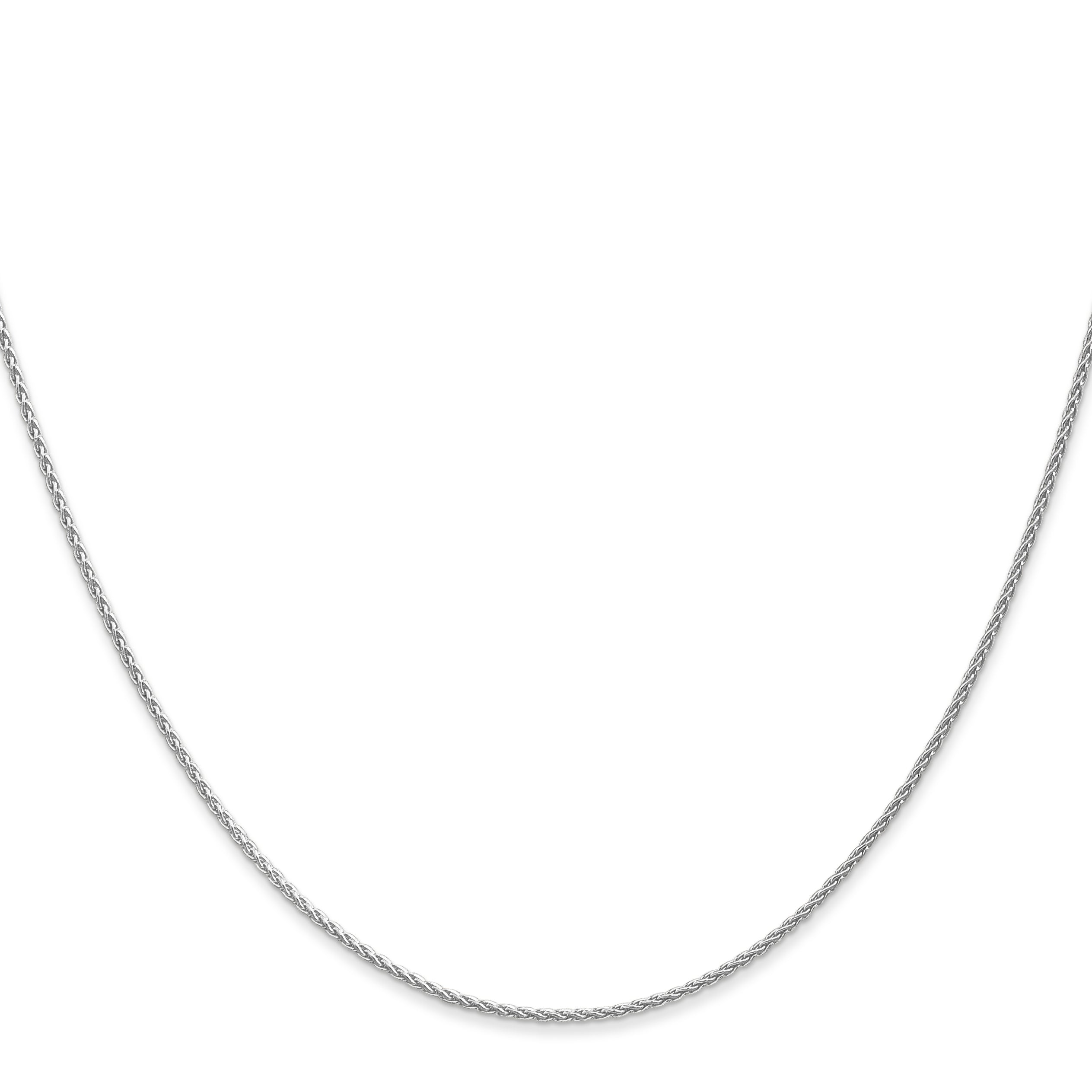 14K White Gold 18 Inch 1.2mm Parisian Wheat With Lobster Clasp Chain Necklace