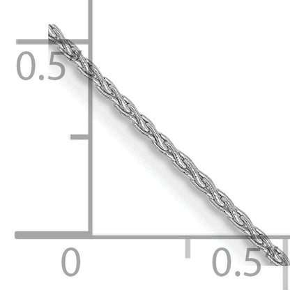 14K White Gold 14 Inch 1.2mm Parisian Wheat With Lobster Clasp Chain Necklace