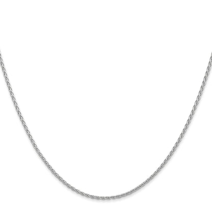 14K White Gold 14 Inch 1.5mm Parisian Wheat With Lobster Clasp Chain Necklace