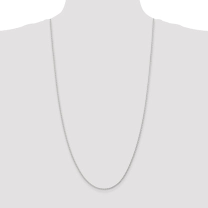 14K White Gold 30 Inch 1.75mm Parisian Wheat With Lobster Clasp Chain Necklace