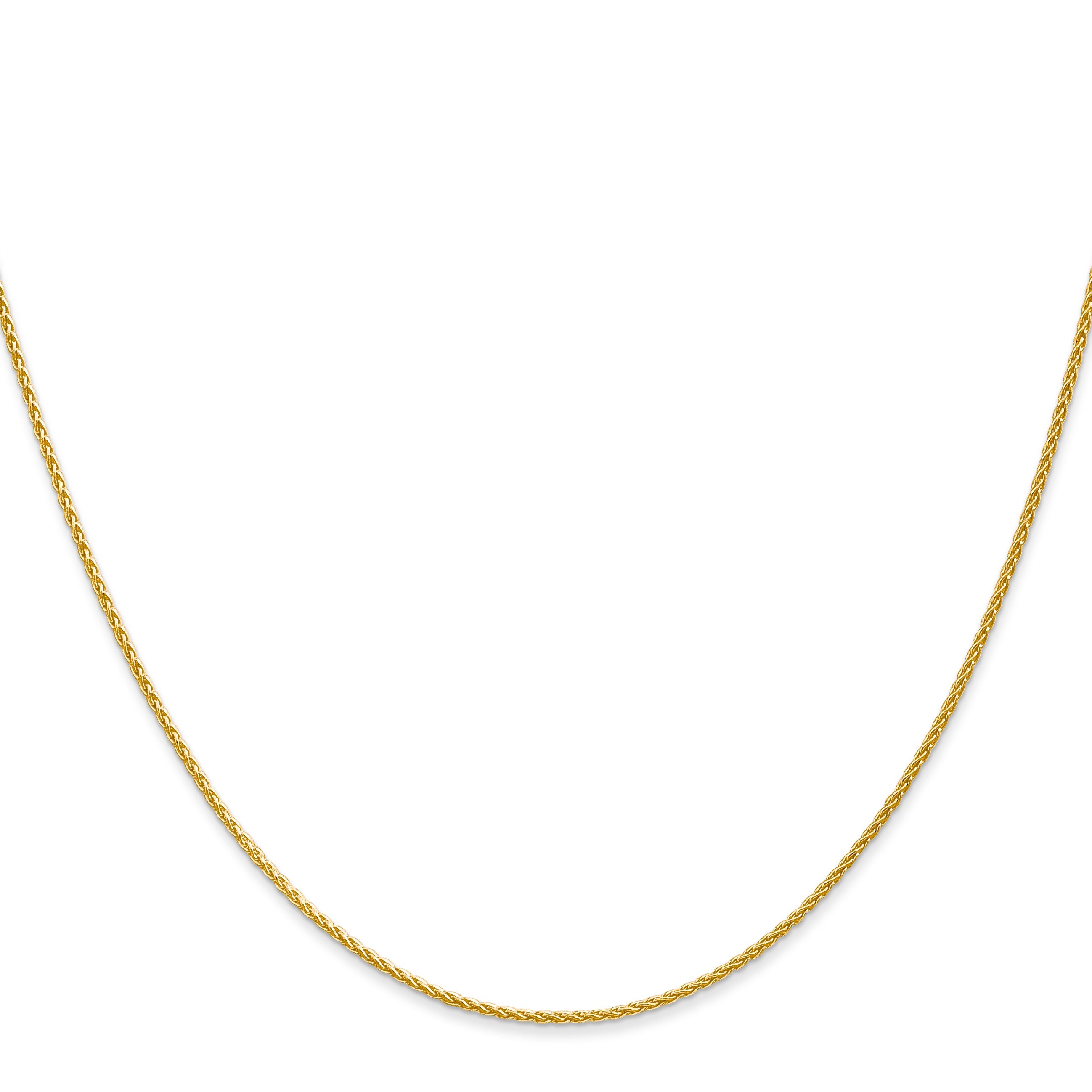 14K Yellow Gold 14 Inch 1.2mm Parisian Wheat With Lobster Clasp Chain Necklace