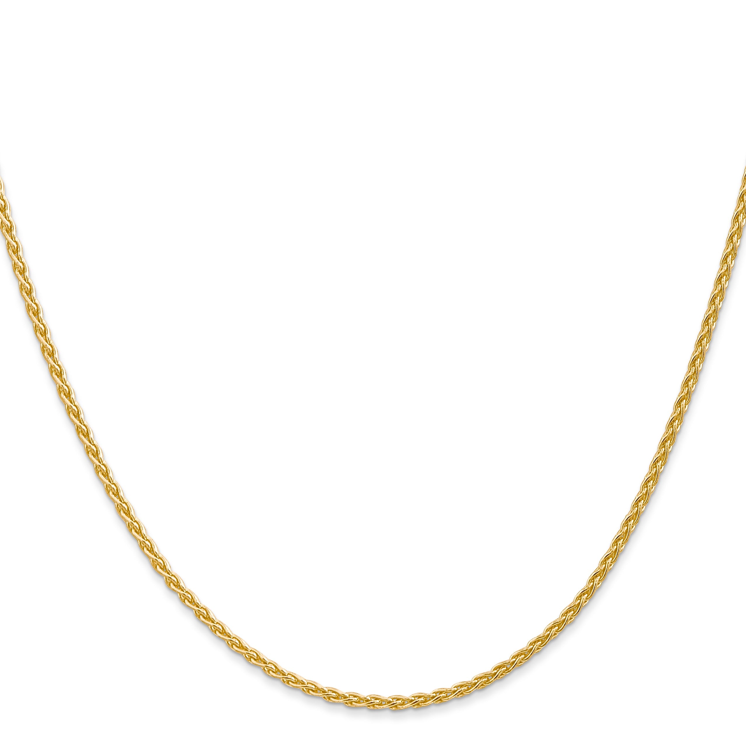14K Yellow Gold 26 Inch 1.75mm Parisian Wheat With Lobster Clasp Chain Necklace