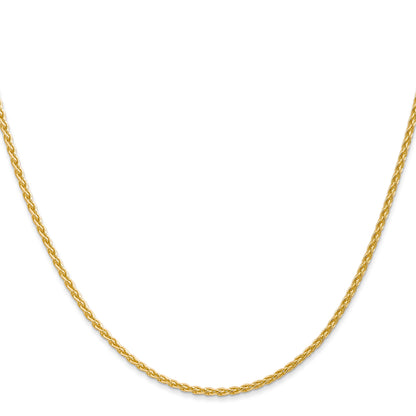 14K Yellow Gold 26 Inch 1.75mm Parisian Wheat With Lobster Clasp Chain Necklace