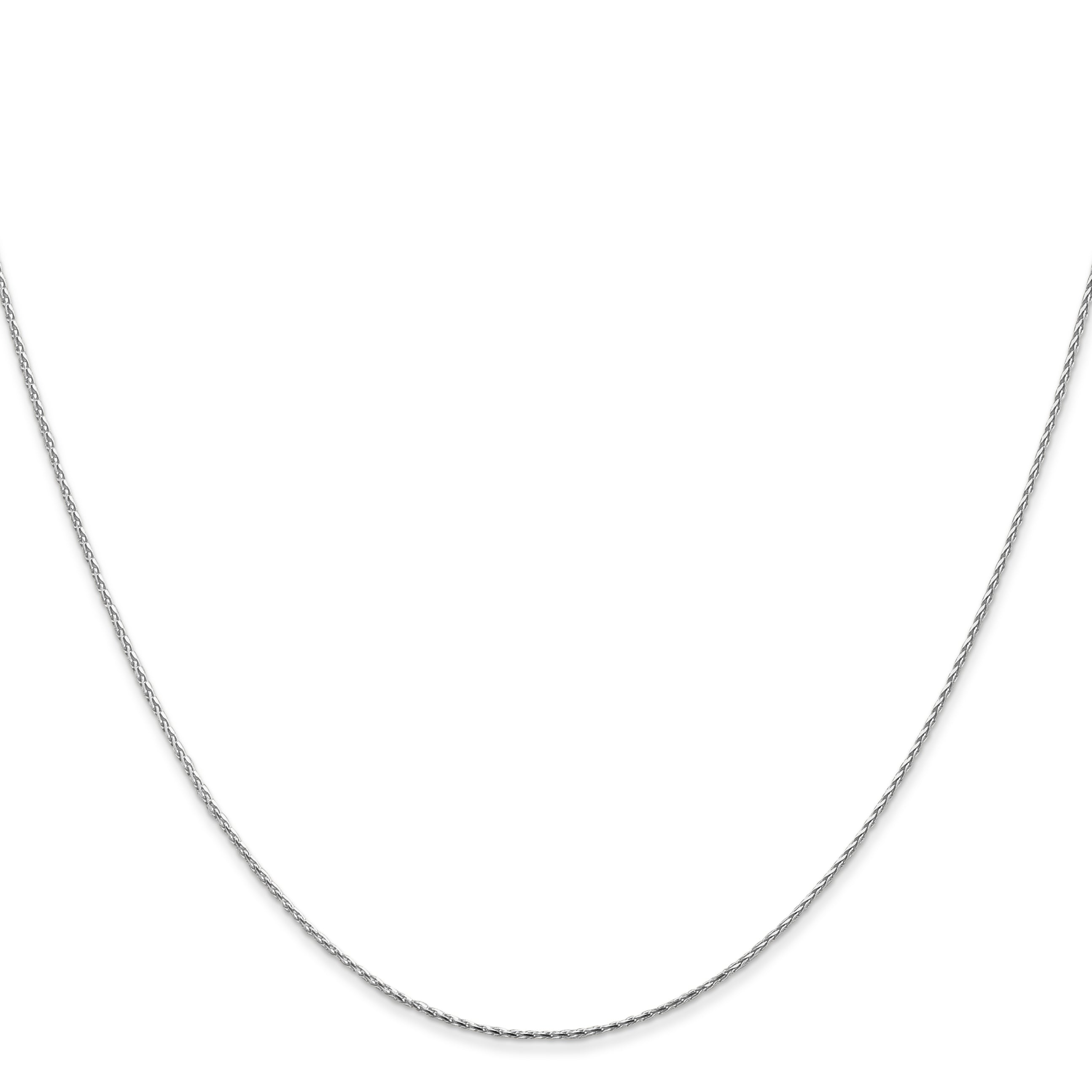 14K White Gold 18 Inch .8mm Diamond-Cut Parisian Wheat With Lobster Clasp Chain Necklace
