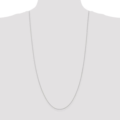 14K White Gold 30 Inch .8mm Diamond-Cut Parisian Wheat With Lobster Clasp Chain Necklace