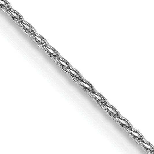 14K White Gold 14 Inch .8mm Diamond-Cut Parisian Wheat With Lobster Clasp Chain Necklace