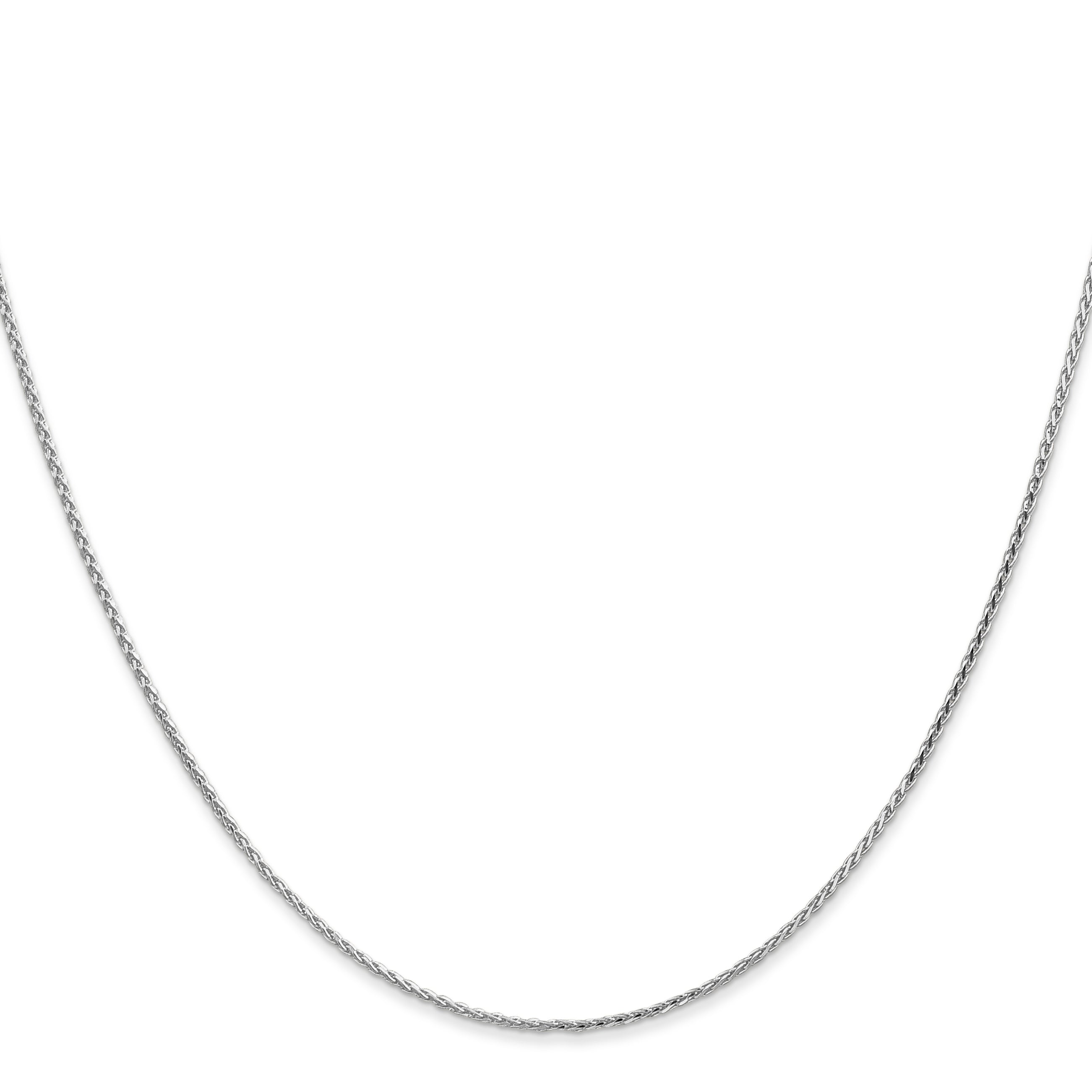 14K White Gold 30 Inch 1mm Diamond-Cut Parisian Wheat With Lobster Clasp Chain Necklace