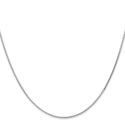 14K White Gold 22 Inch 1mm Diamond-Cut Parisian Wheat With Lobster Clasp Chain Necklace