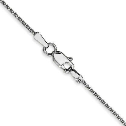14K White Gold 14 Inch 1mm Diamond-Cut Parisian Wheat With Lobster Clasp Chain Necklace