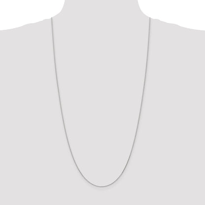 14K White Gold 30 Inch 1mm Diamond-Cut Parisian Wheat With Lobster Clasp Chain Necklace