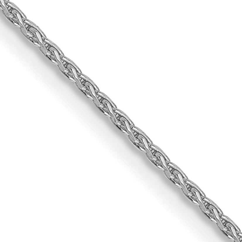 14K White Gold 18 Inch 1mm Diamond-Cut Parisian Wheat With Lobster Clasp Chain Necklace