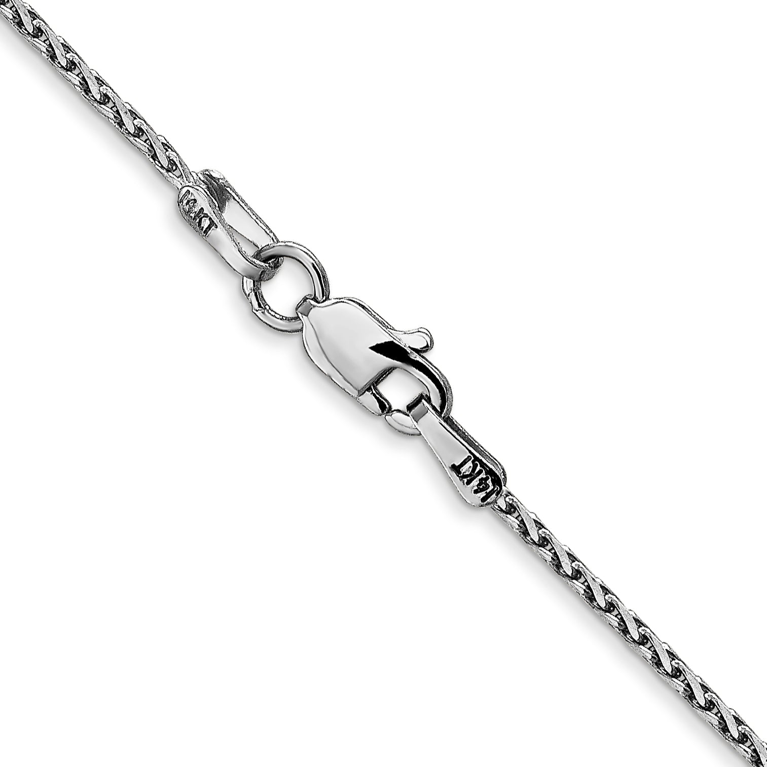 14K White Gold 18 Inch 1.5mm Diamond-Cut Parisian Wheat With Lobster Clasp Chain Necklace