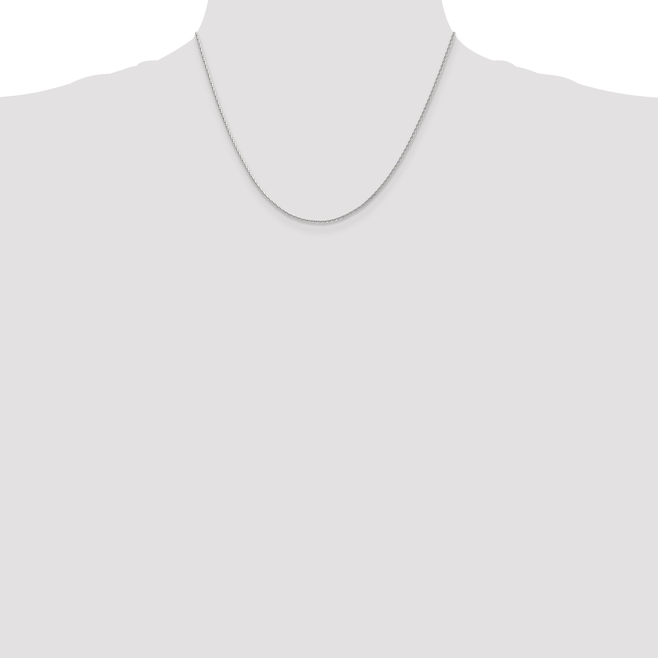 14K White Gold 18 Inch 1.5mm Diamond-Cut Parisian Wheat With Lobster Clasp Chain Necklace