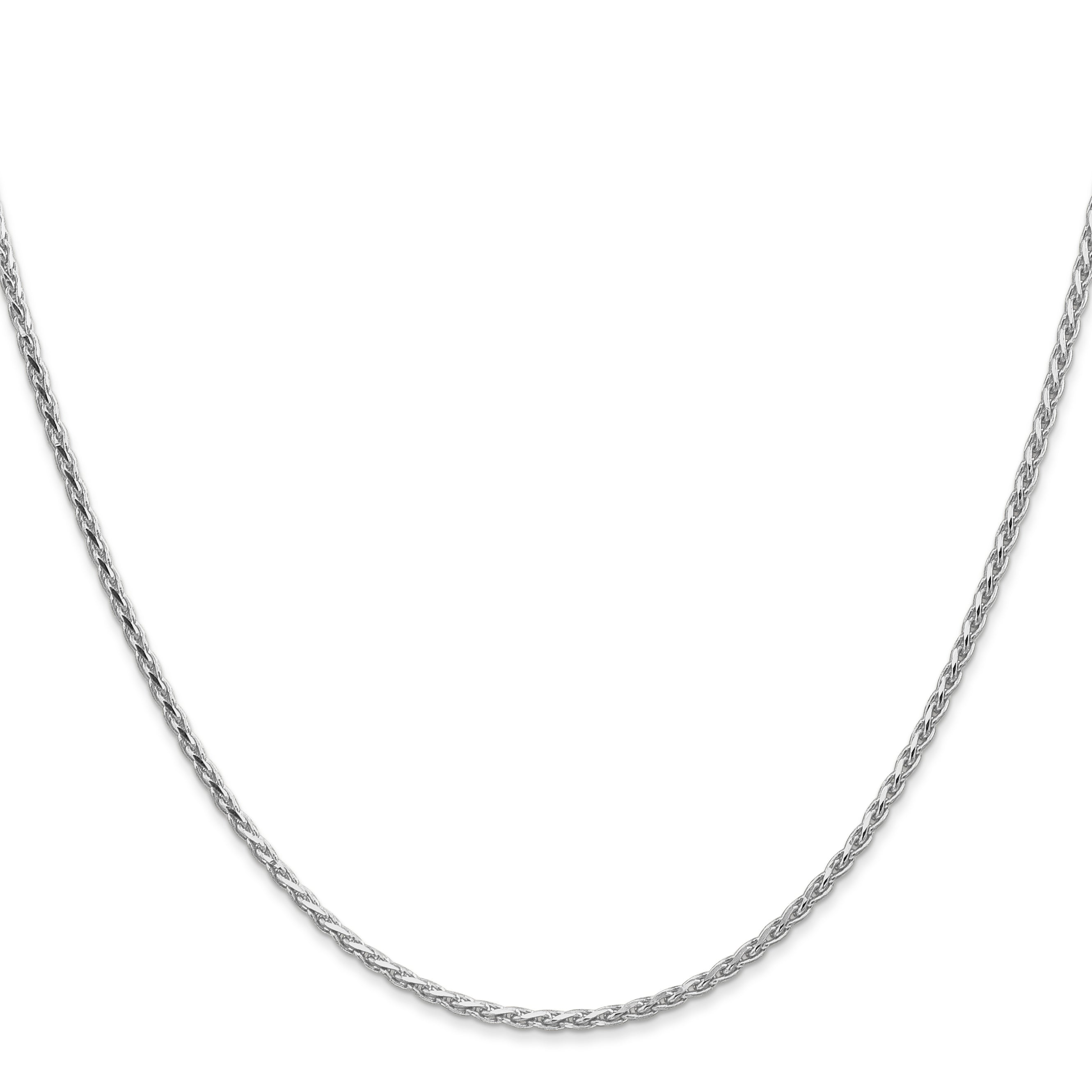 14K White Gold 16 Inch 1.9mm Diamond-Cut Parisian Wheat With Lobster Clasp Chain Necklace