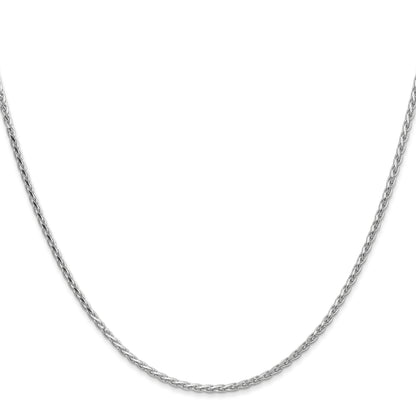 14K White Gold 16 Inch 1.9mm Diamond-Cut Parisian Wheat With Lobster Clasp Chain Necklace
