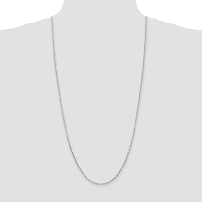 14K White Gold 1.9mm Diamond-Cut Parisian Wheat With Lobster Clasp Chain Necklace