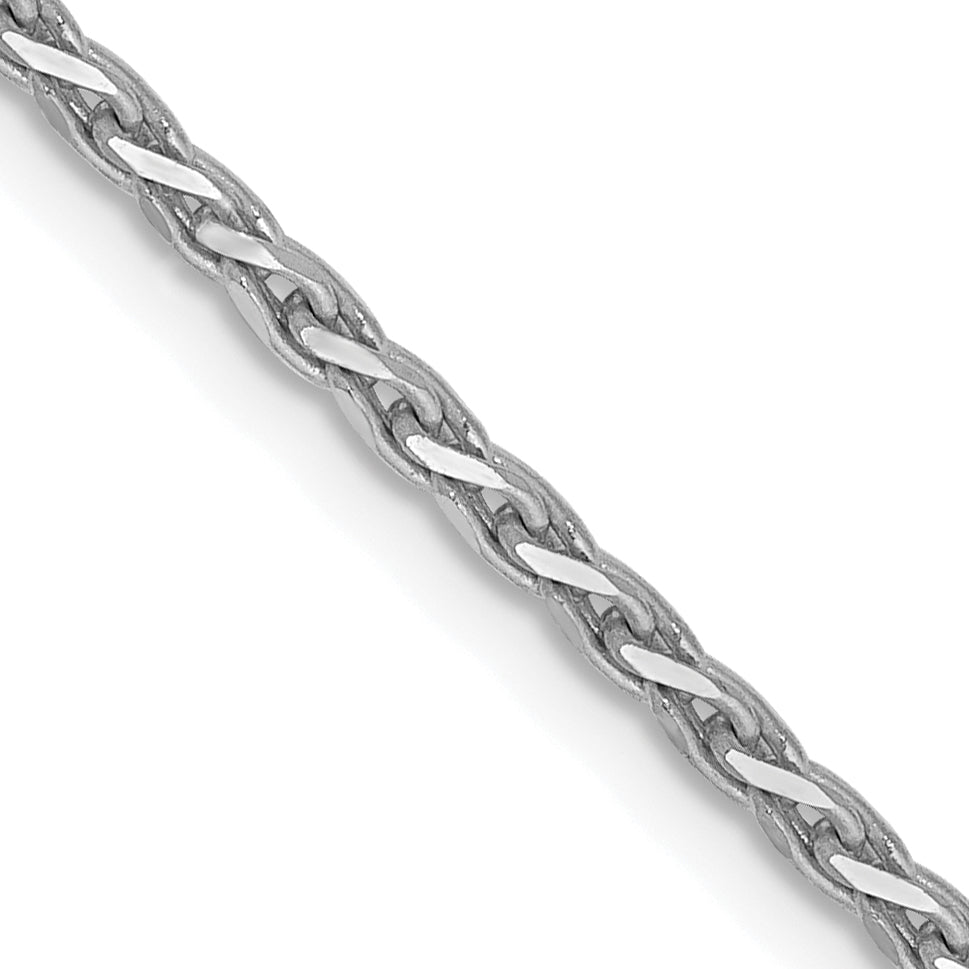 14K White Gold 16 Inch 1.9mm Diamond-Cut Parisian Wheat With Lobster Clasp Chain Necklace