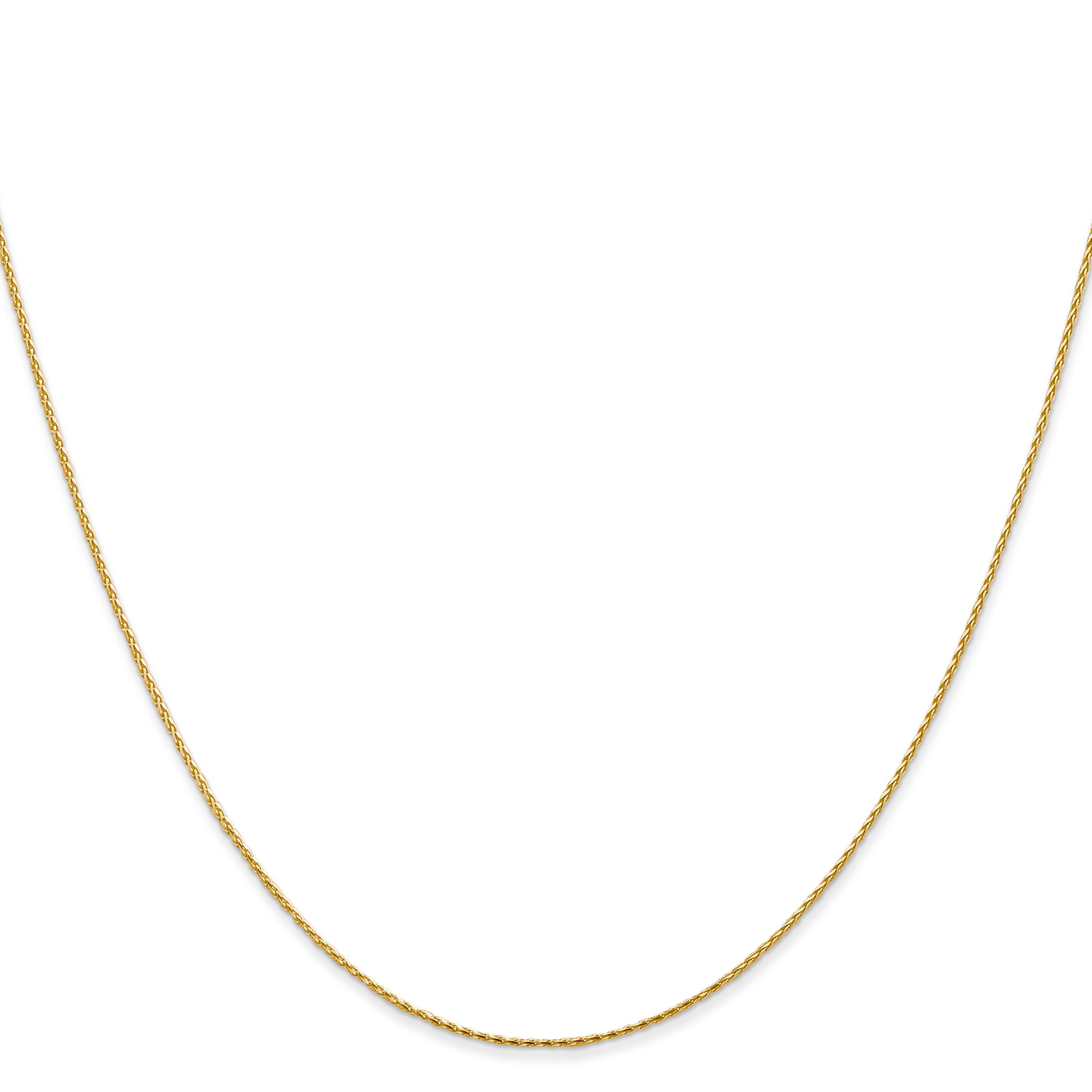14K Yellow Gold .8mm Diamond-Cut Parisian Wheat With Lobster Clasp Chain Necklace