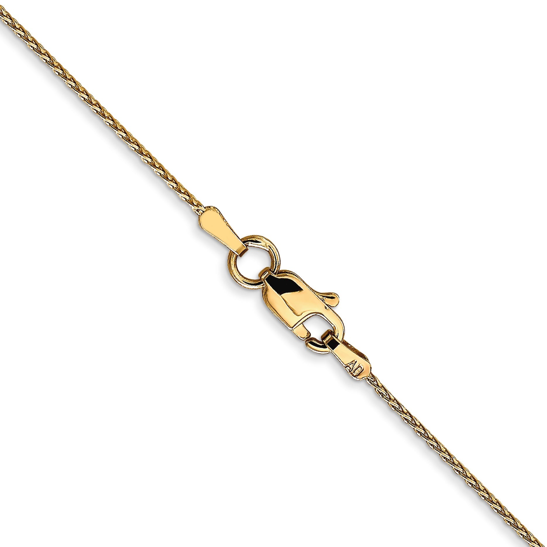 14K Yellow Gold .8mm Diamond-Cut Parisian Wheat With Lobster Clasp Chain Necklace