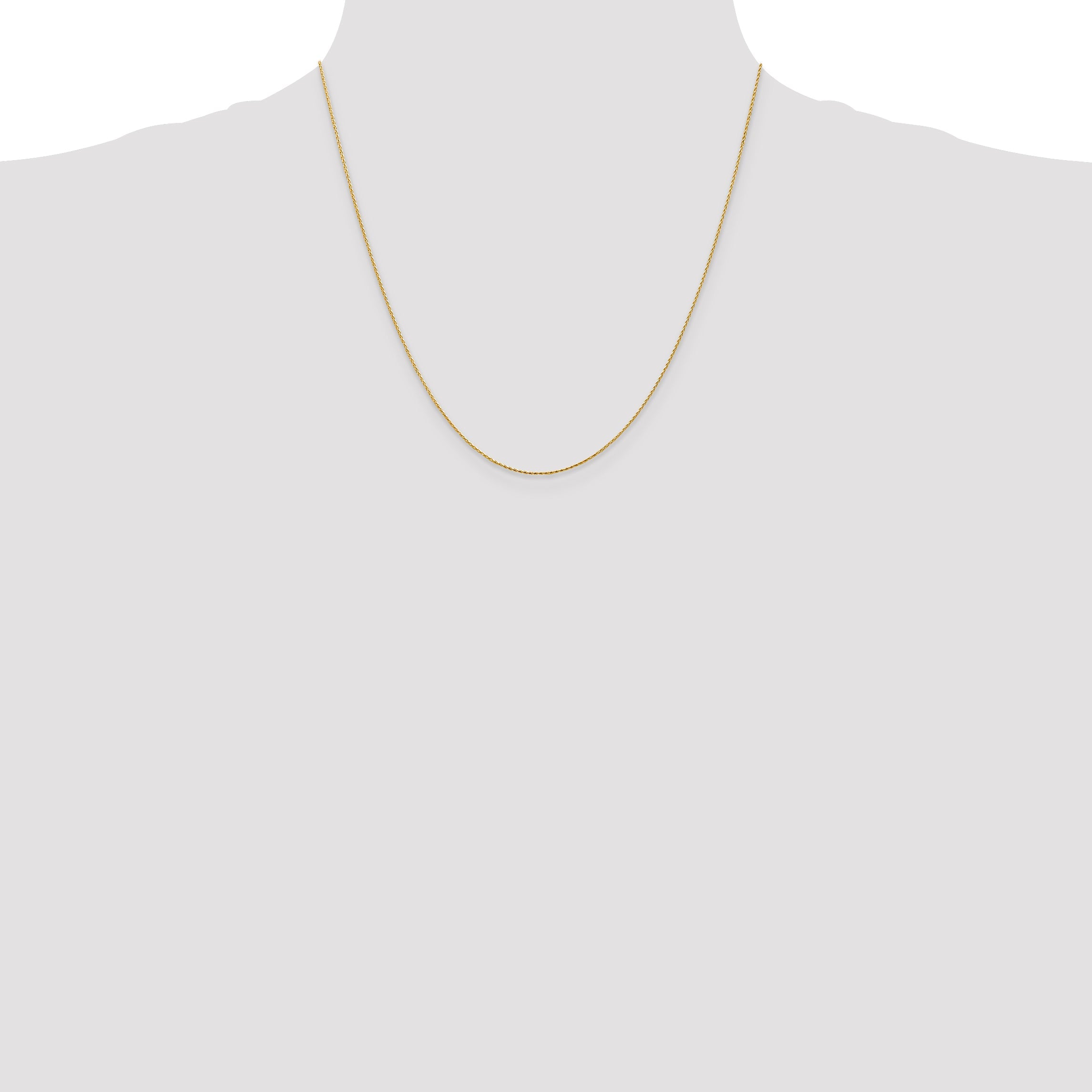 14K Yellow Gold .8mm Diamond-Cut Parisian Wheat With Lobster Clasp Chain Necklace