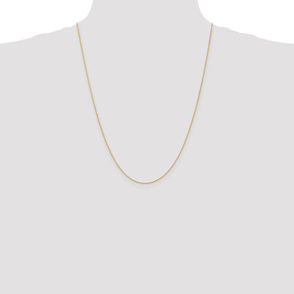 14K Yellow Gold .8mm Diamond-Cut Parisian Wheat With Lobster Clasp Chain Necklace