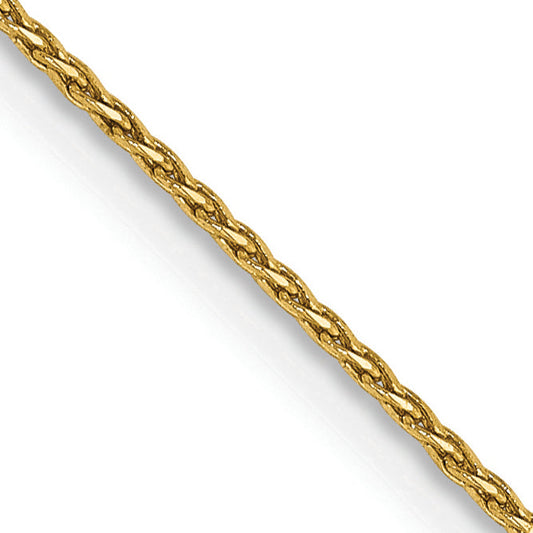 14K Yellow Gold 30 Inch .8mm Diamond-Cut Parisian Wheat With Lobster Clasp Chain Necklace