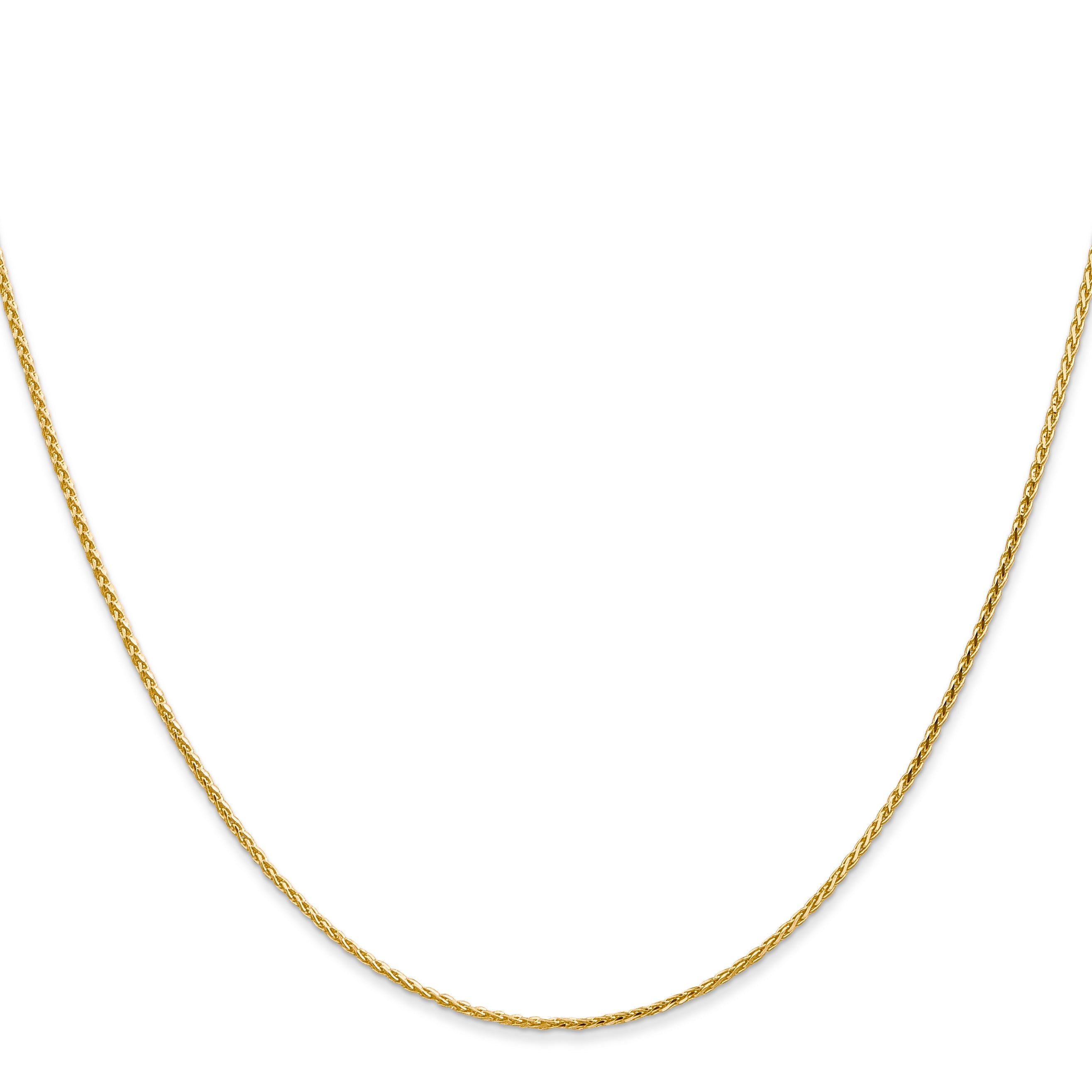 14K Yellow Gold 14 Inch 1mm Diamond-Cut Parisian Wheat With Lobster Clasp Chain Necklace