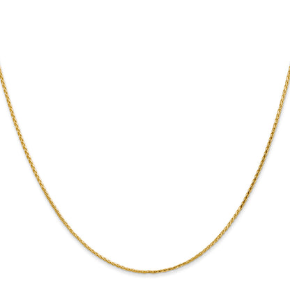14K Yellow Gold 1mm Diamond-Cut Parisian Wheat With Lobster Clasp Chain Necklace