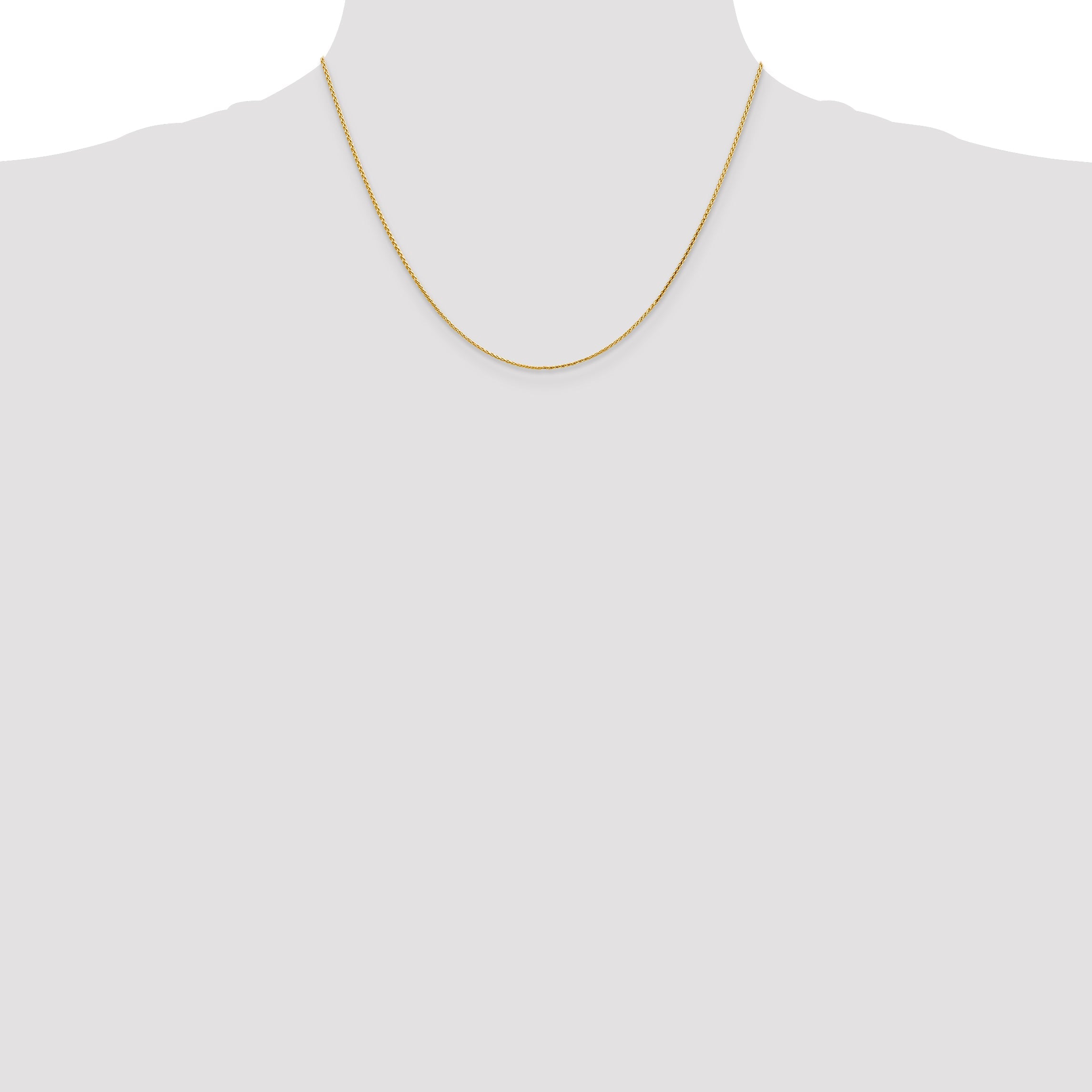 14K Yellow Gold 1mm Diamond-Cut Parisian Wheat With Lobster Clasp Chain Necklace