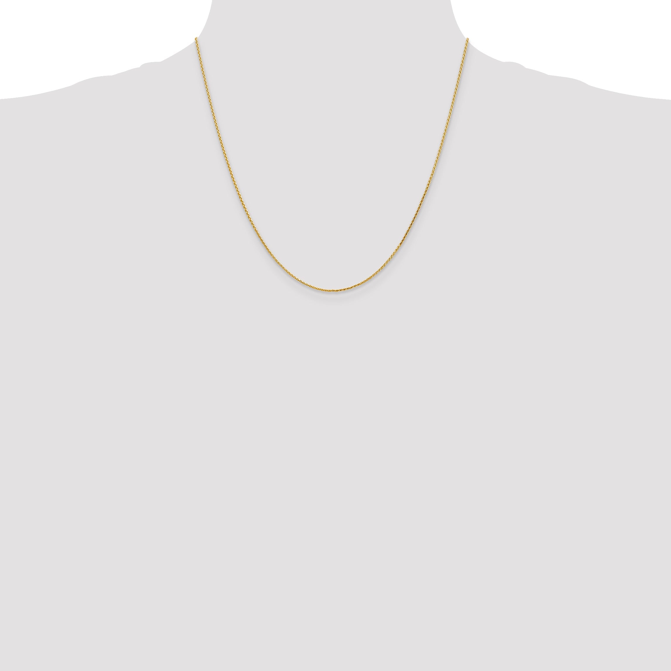 14K Yellow Gold 1mm Diamond-Cut Parisian Wheat With Lobster Clasp Chain Necklace