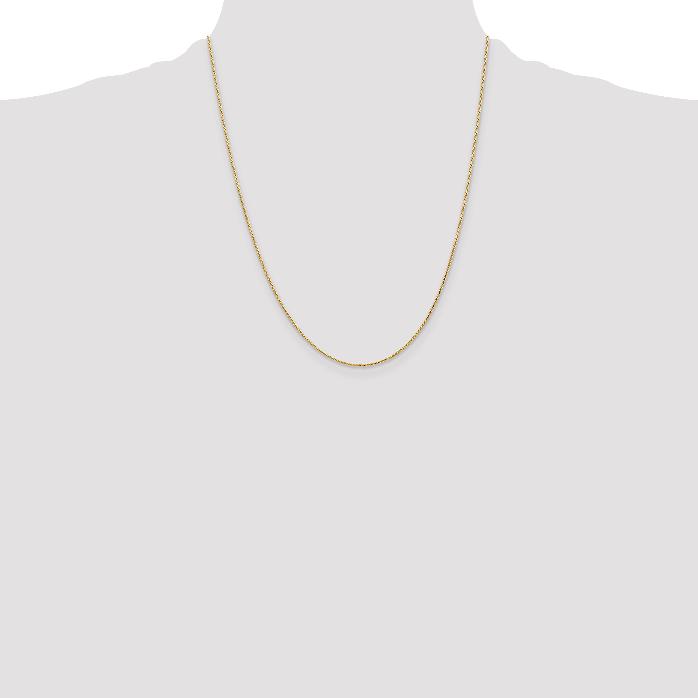 14K Yellow Gold 1mm Diamond-Cut Parisian Wheat With Lobster Clasp Chain Necklace